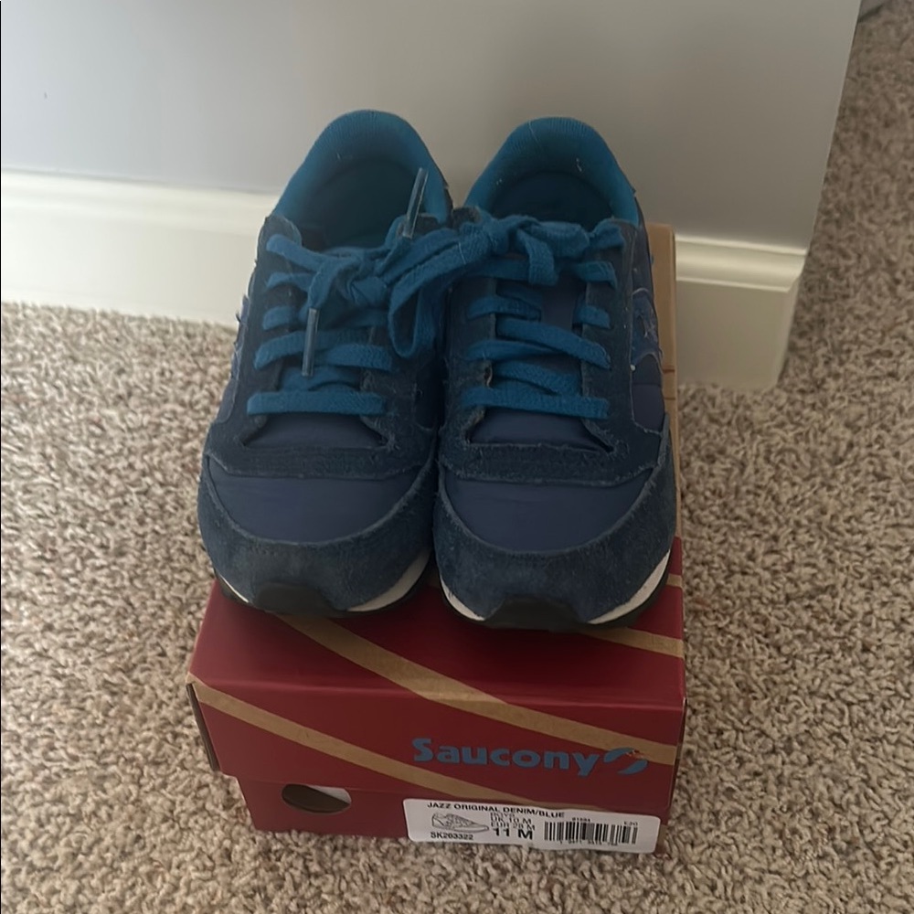 Saucony Blue Sneakers Mesh and Synthetic Low-Top